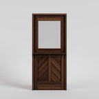 Pre-hung chevron dutch door with shelf