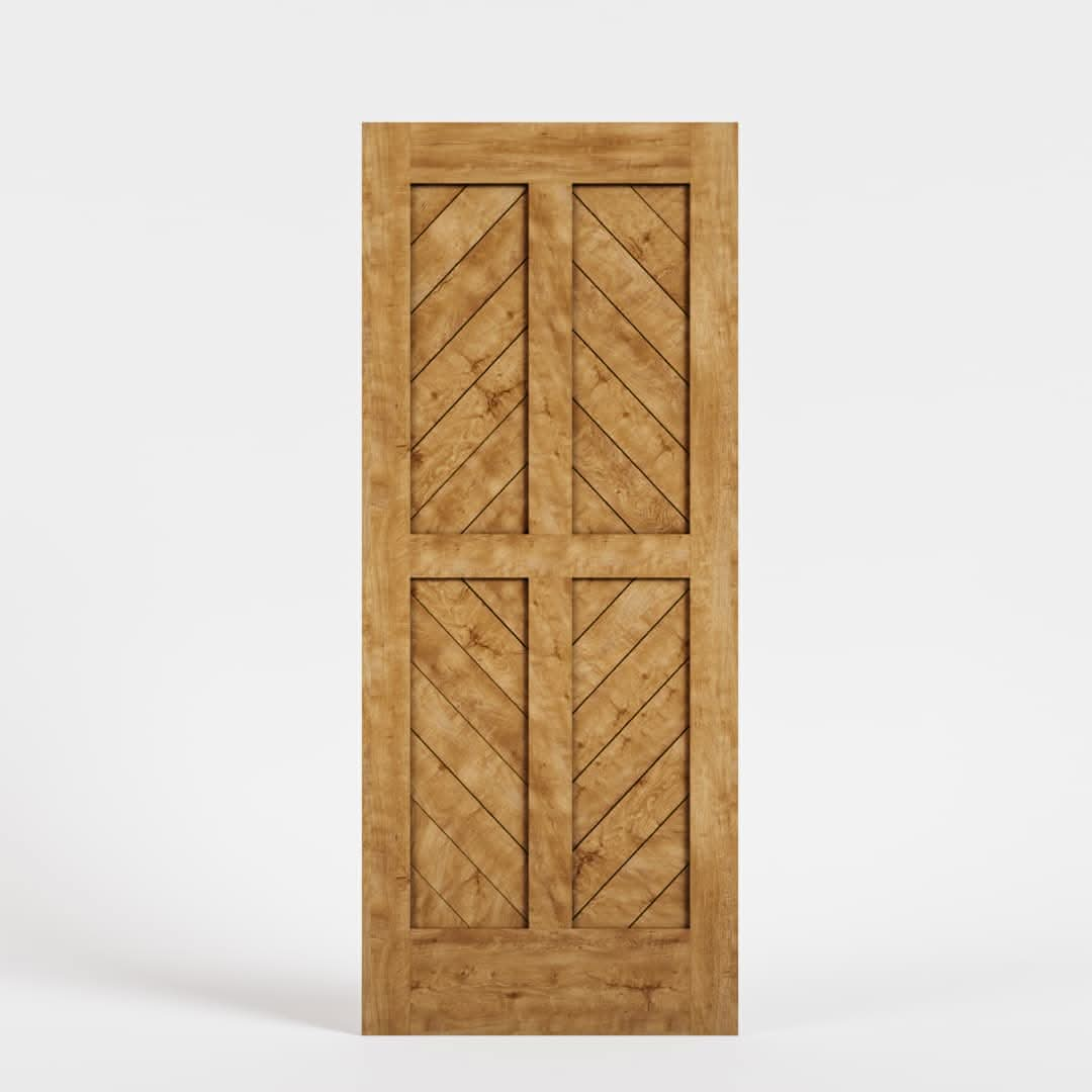 Chevron Four Panel Modern Farmhouse Front Door