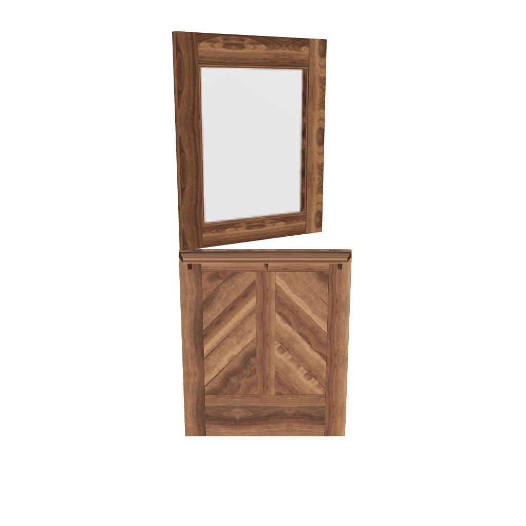 Chevron Dutch Door with Glass 3d Model