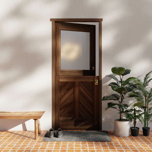 Chevron Paneled Modern Dutch Door With Window