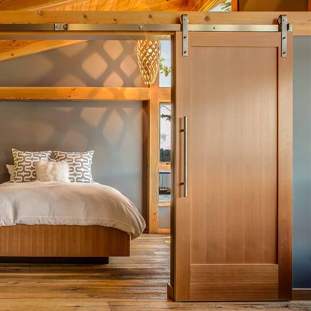 Stainless Steel Classic Flat Track Sliding Barn Door Hardware Kit by RealCraft