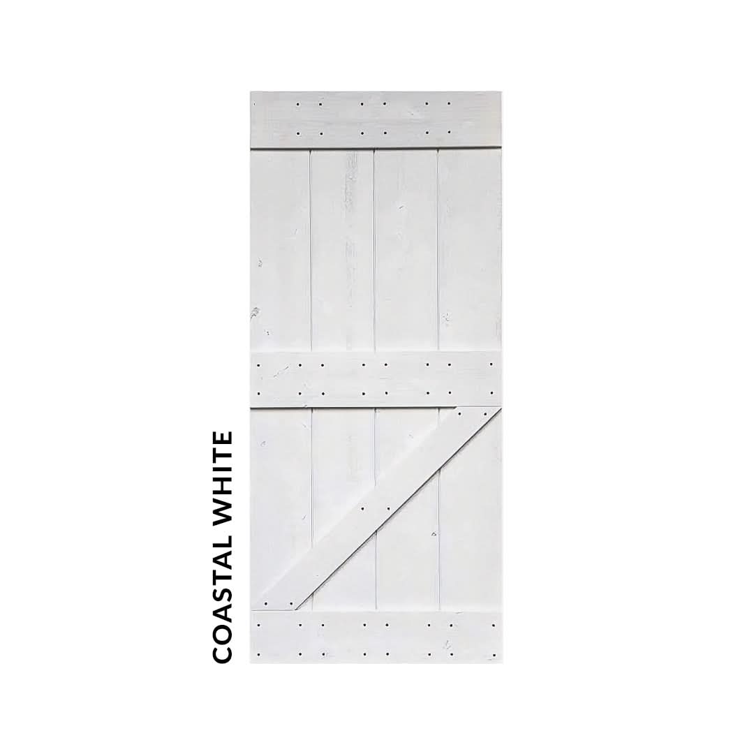 Coastal White farmhouse barn door 