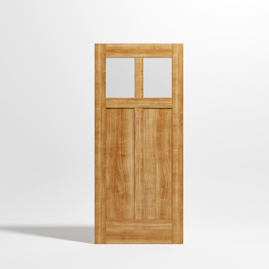 Craftsman Cross Window Interior Glass Barn Doors Design by RealCraft