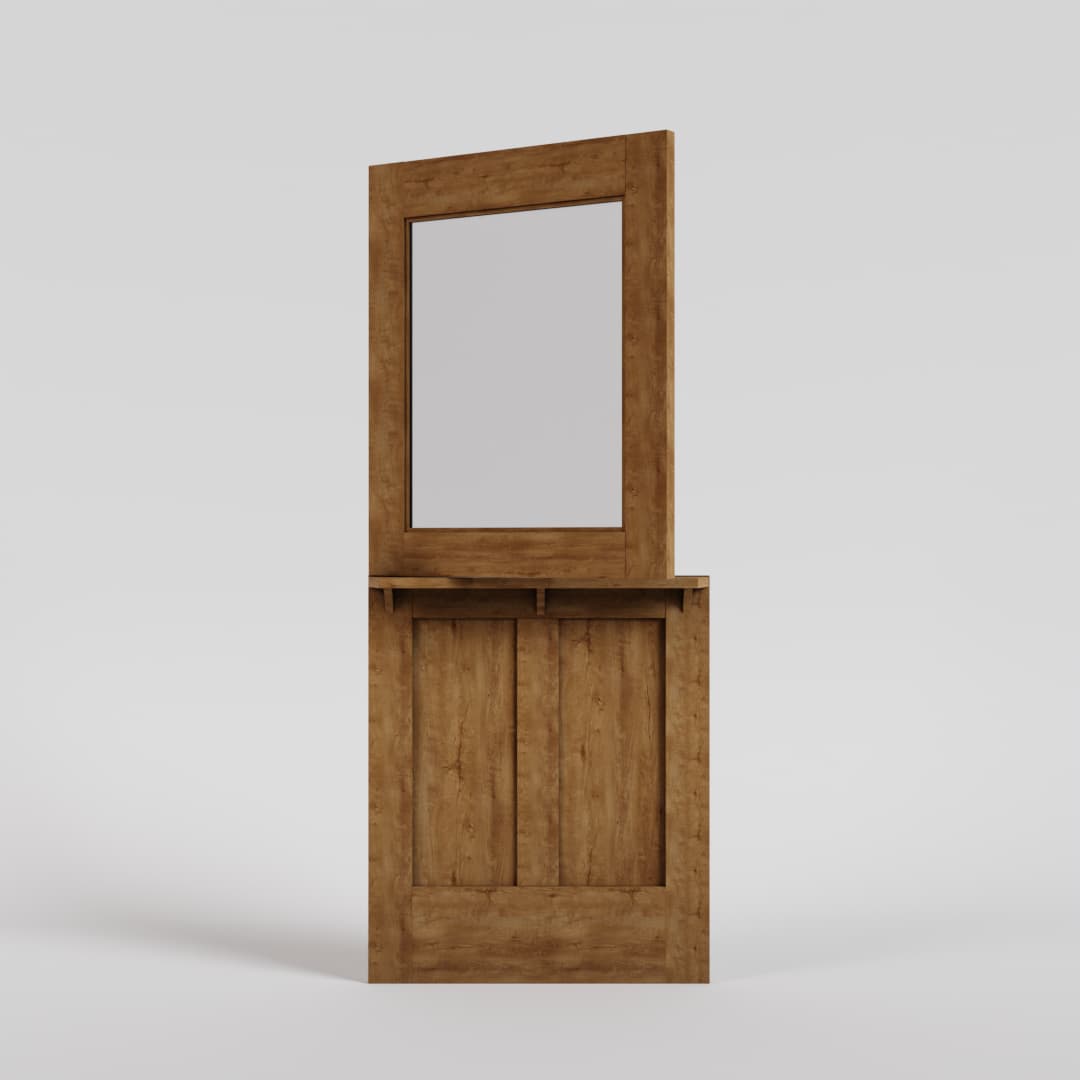 wood dutch door with shelf