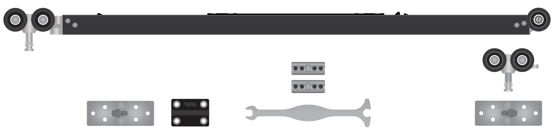 Frameless Glass Clamp With Carriage Kit