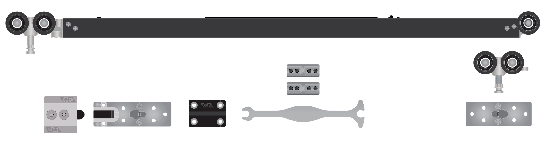 Frameless Glass Clamp With Carriage Kit