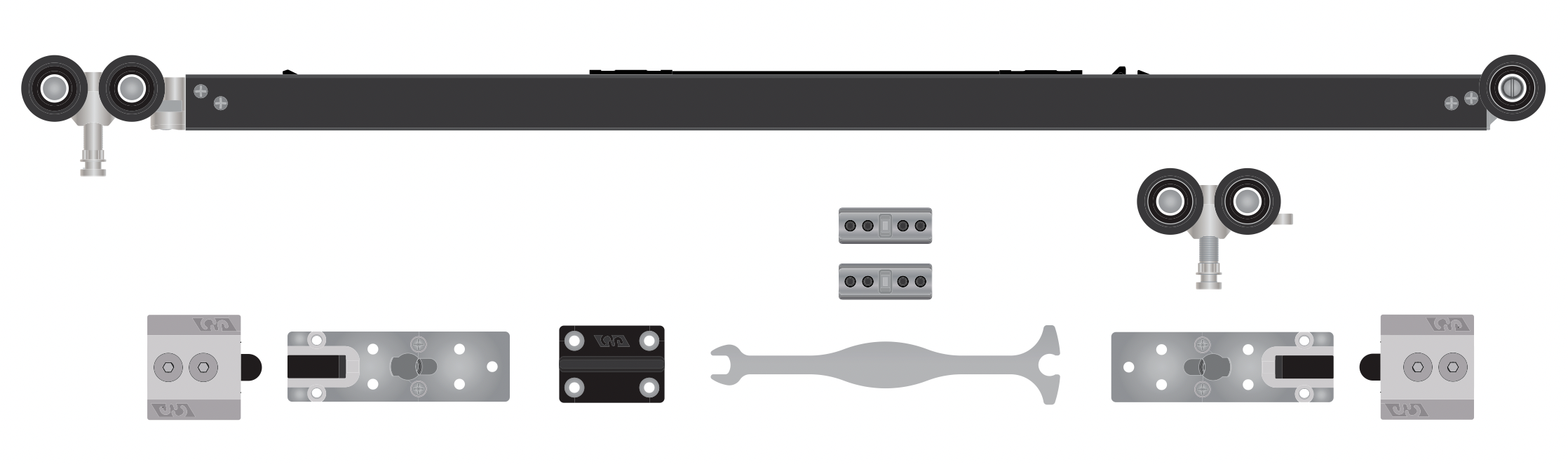 Frameless Glass Clamp With Carriage Kit