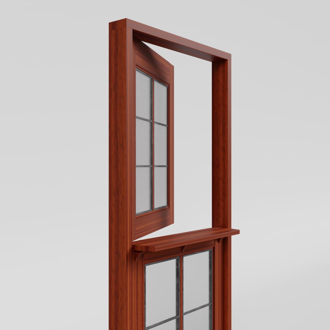 Solid Wood Dutch Door with Glass and frame