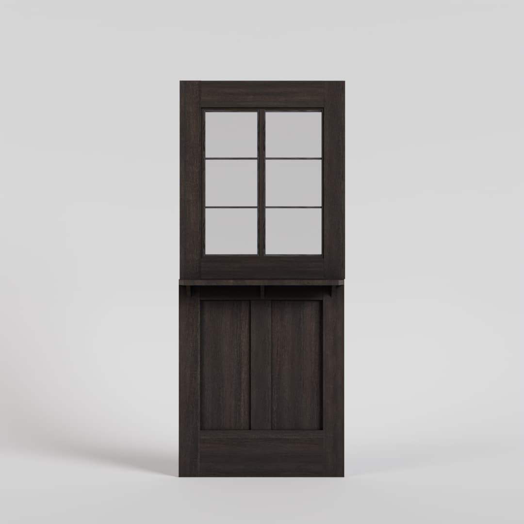 Wood exterior dutch door with glass