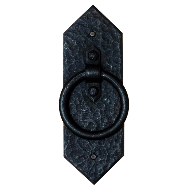 Hand-Forged Diamond Rustic Ring Door Pull