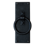 Hand-Forged Squared Rustic Ring Barn Door Pull