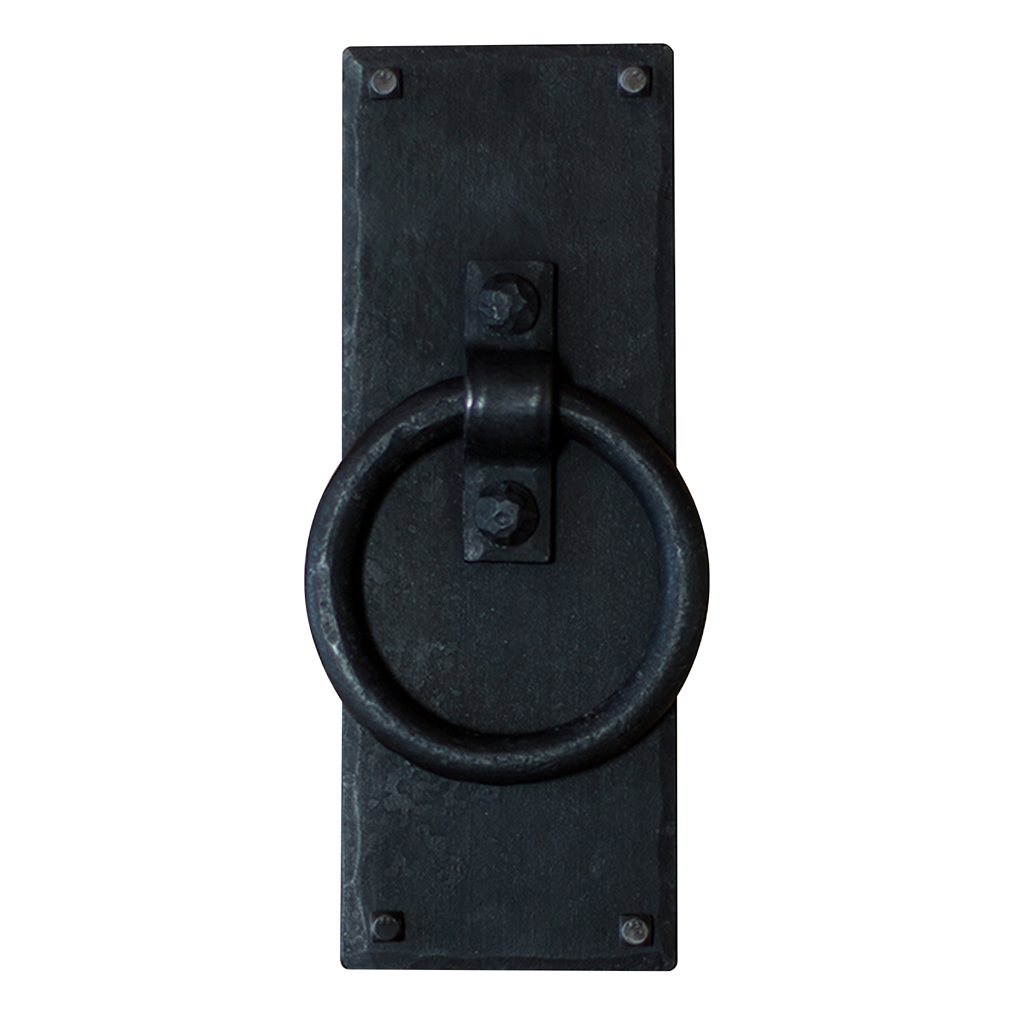 Hand-Forged Squared Rustic Ring Barn Door Pull