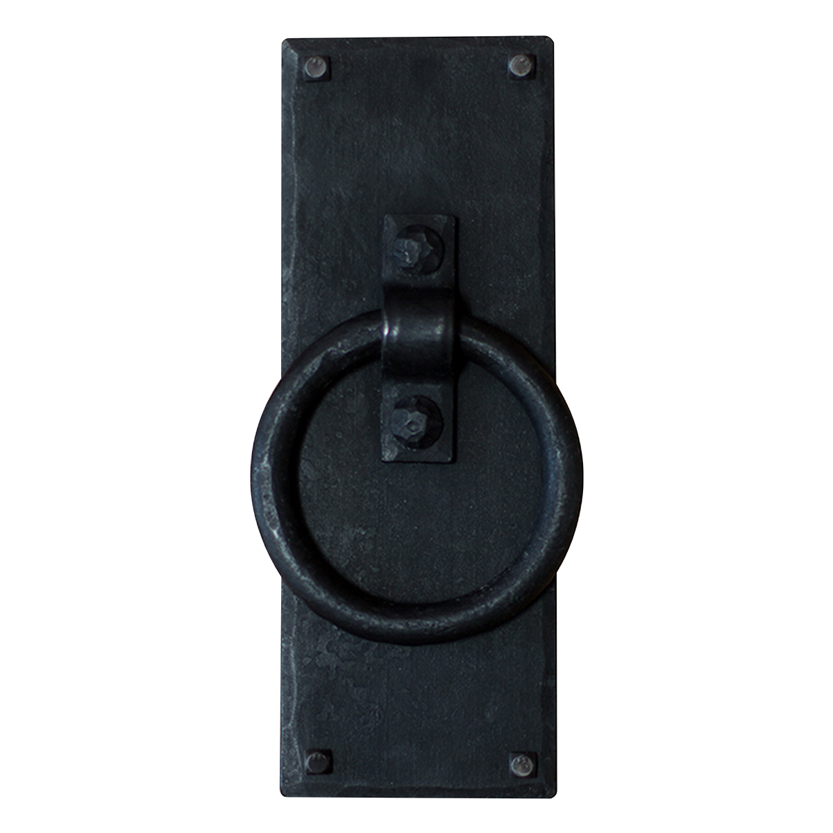 Hand-Forged Squared Rustic Ring Barn Door Pull