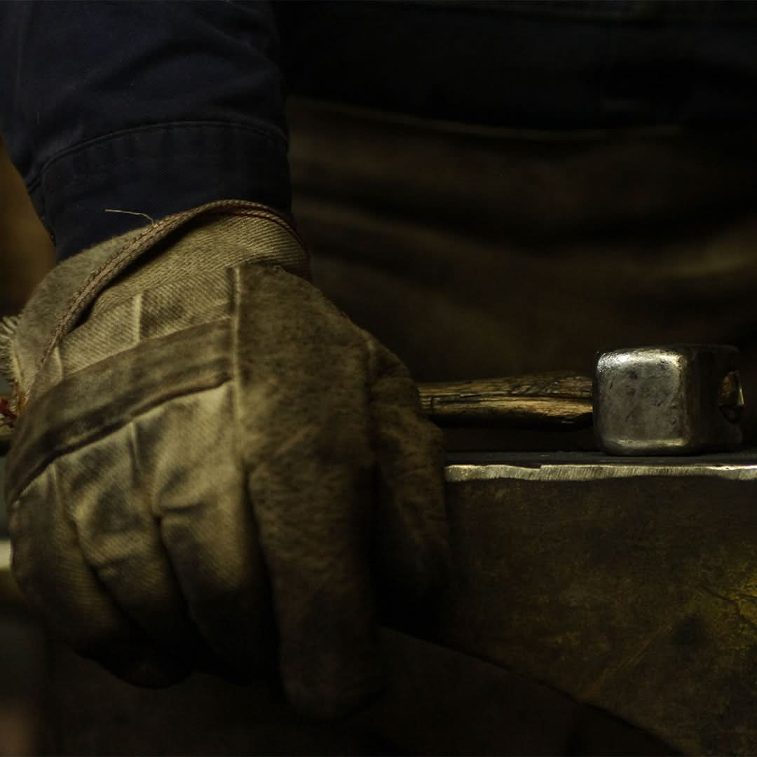 RealCraft Metalworks - Shot of our Blacksmith's shop where they hand-forge our strap hinges.