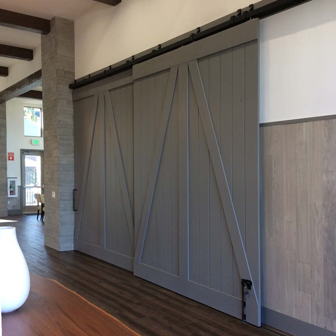 Black Box Rail 400lb Bypass installed on interior gray doors