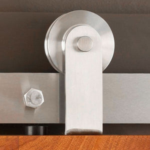 Stainless Steel Aero Sliding Barn Door Hardware Kit by RealCraft