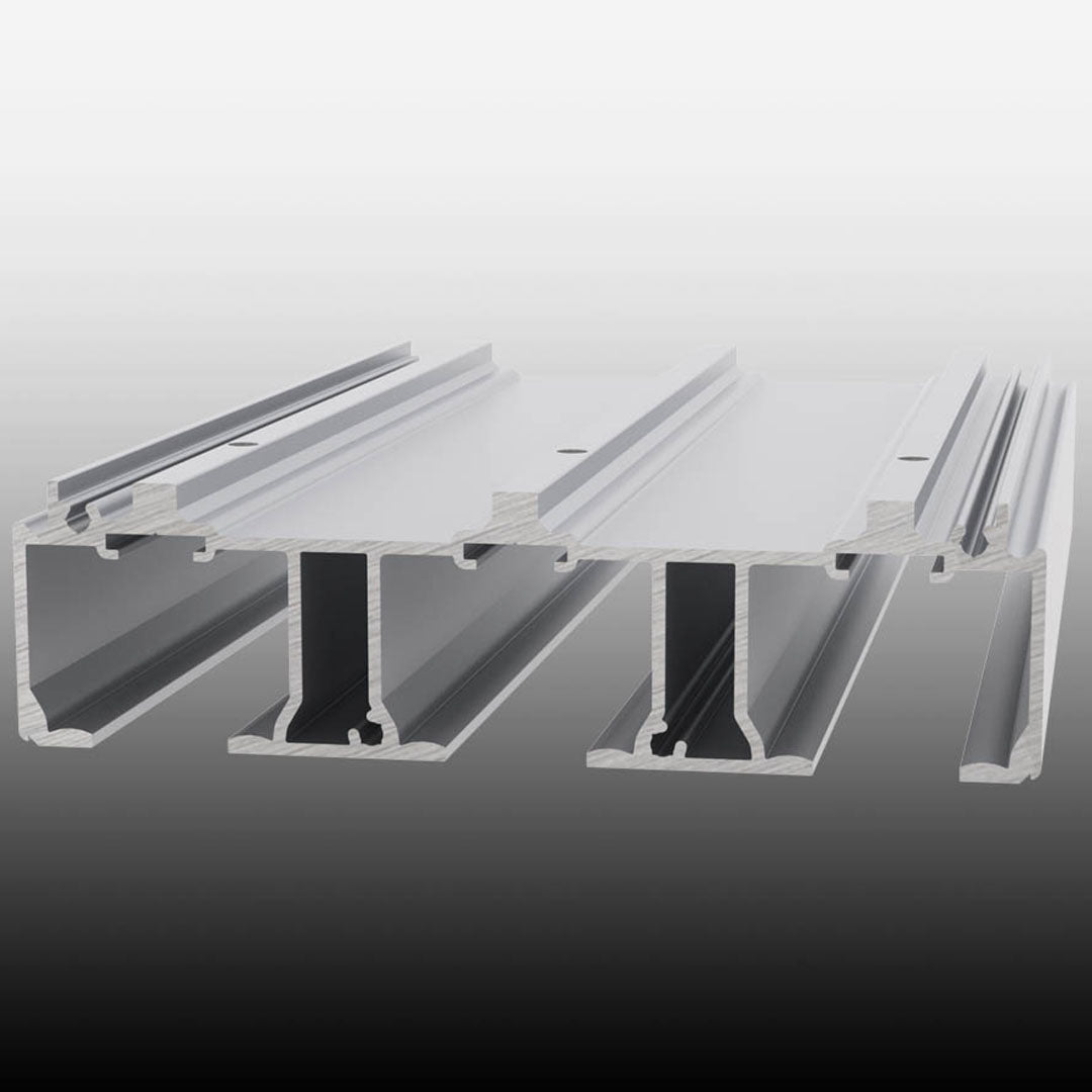 Low Profile Sliding Door Track - Triple Track for doors 1-3/4&quot; thick