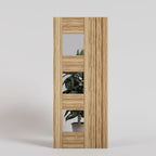 Sonoma Mid-Century Modern Tri Window Entry Door