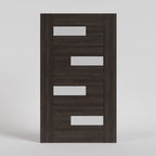 Ojai Offset Slat Solid Wood Modern Wood Pivot Door With Glass