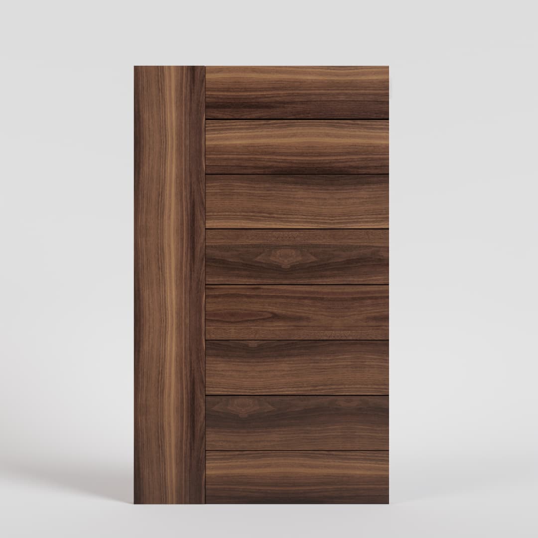 Peninsula Modern Wood Front Door in Walnut