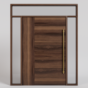 Peninsula Solid Wood Pivot Door with Sidelites and transom