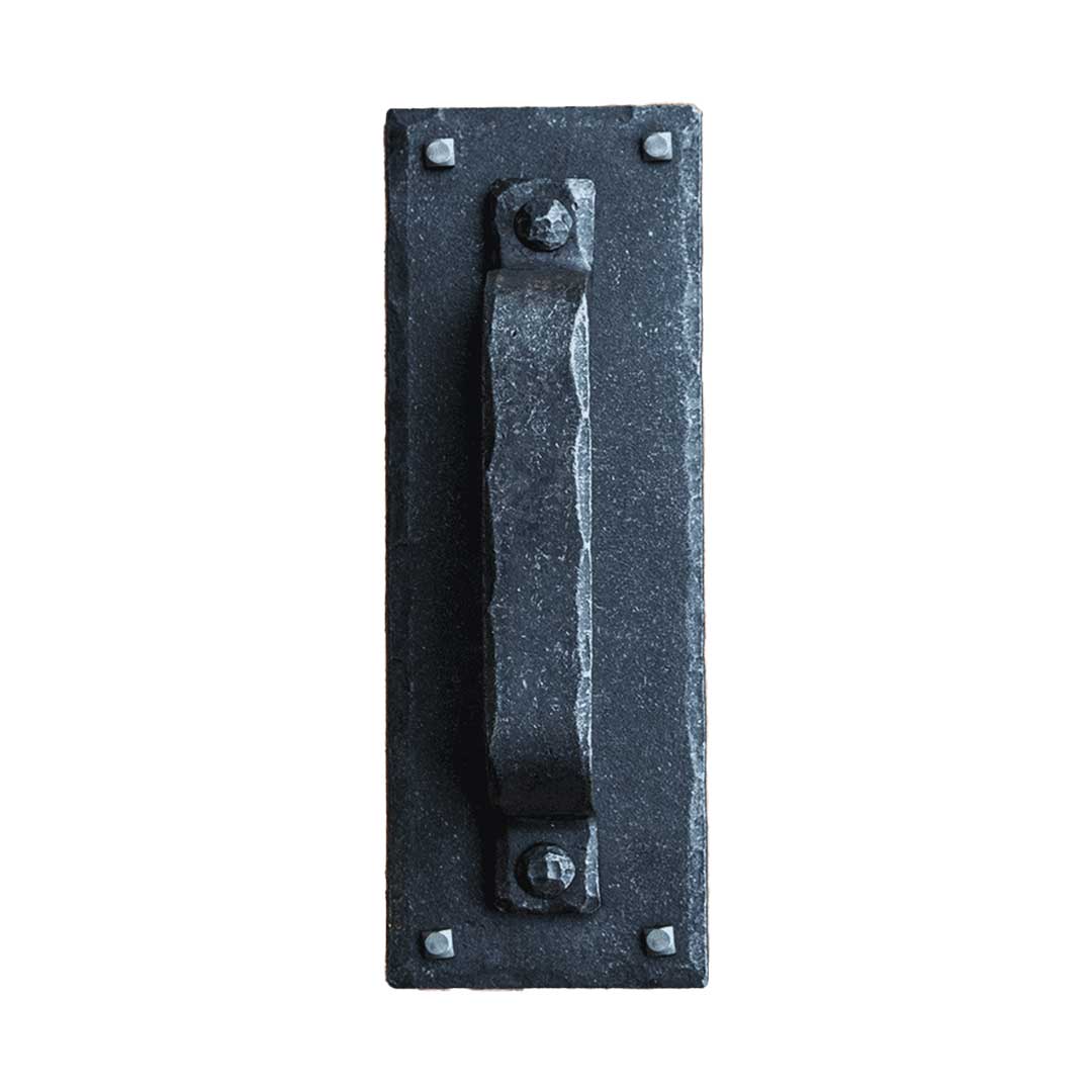 Hand-Forged Rustic Barn Door Handles with Plate