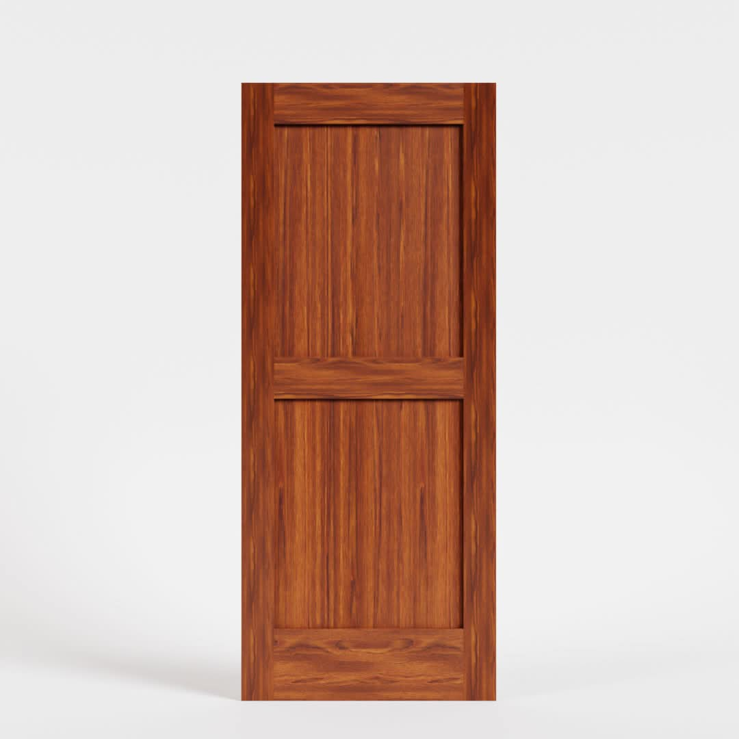 Sapele Mahogany Shaker Double Panel Solid Core Exterior Door