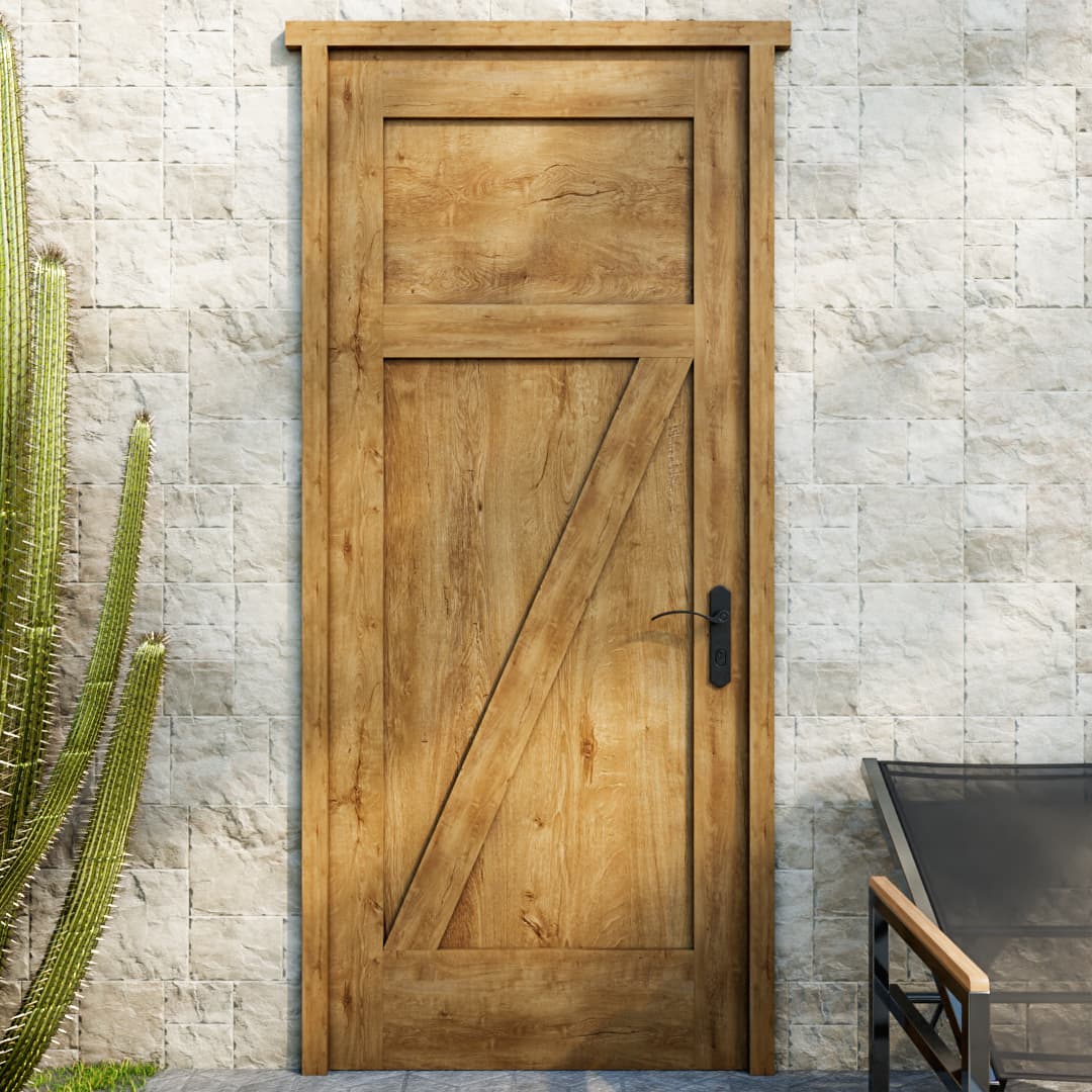 rustic wood front door