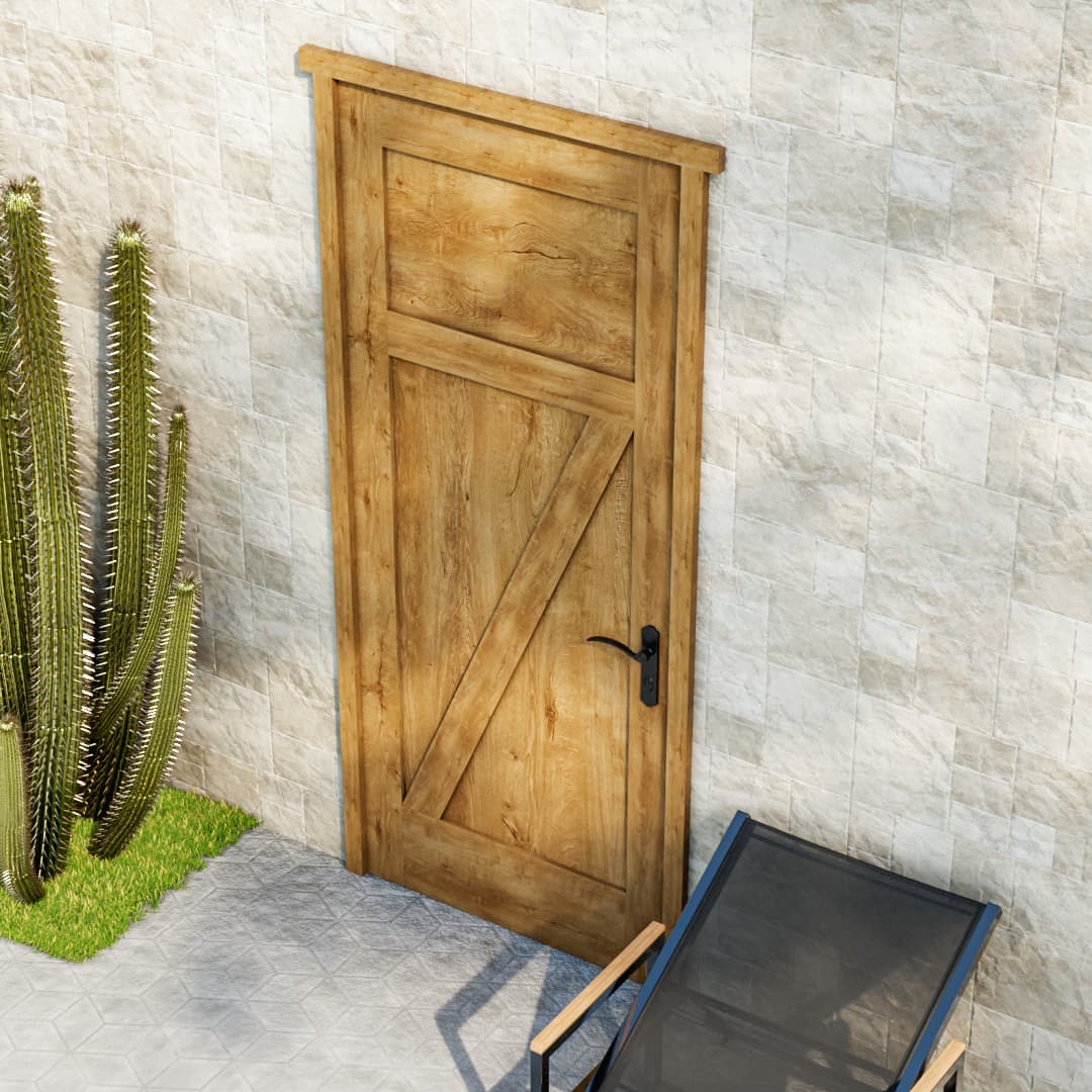 White Oak Wood Shaker High-Z Traditional Front Door in a resort area