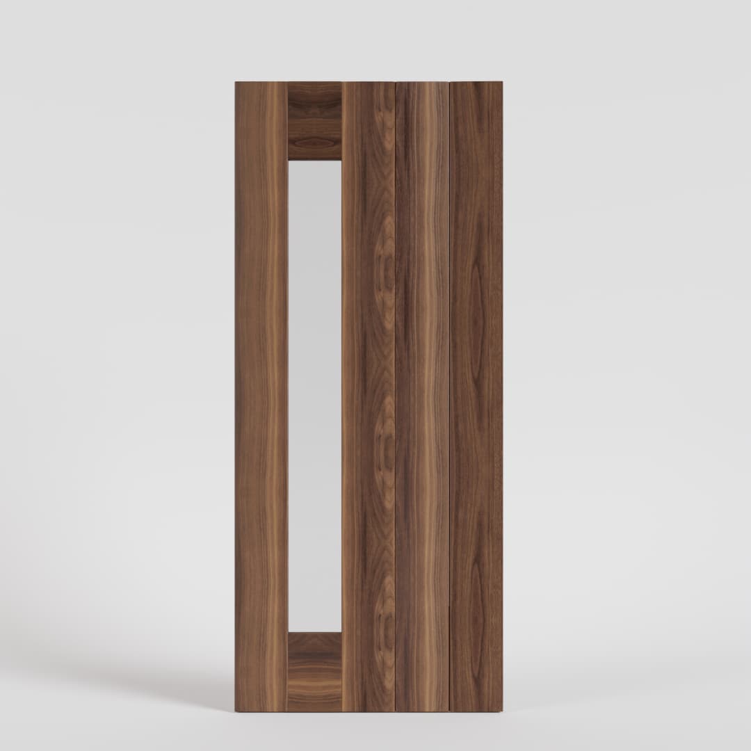 Mid-Century Modern Panel Side Lite Solid Core Exterior Door