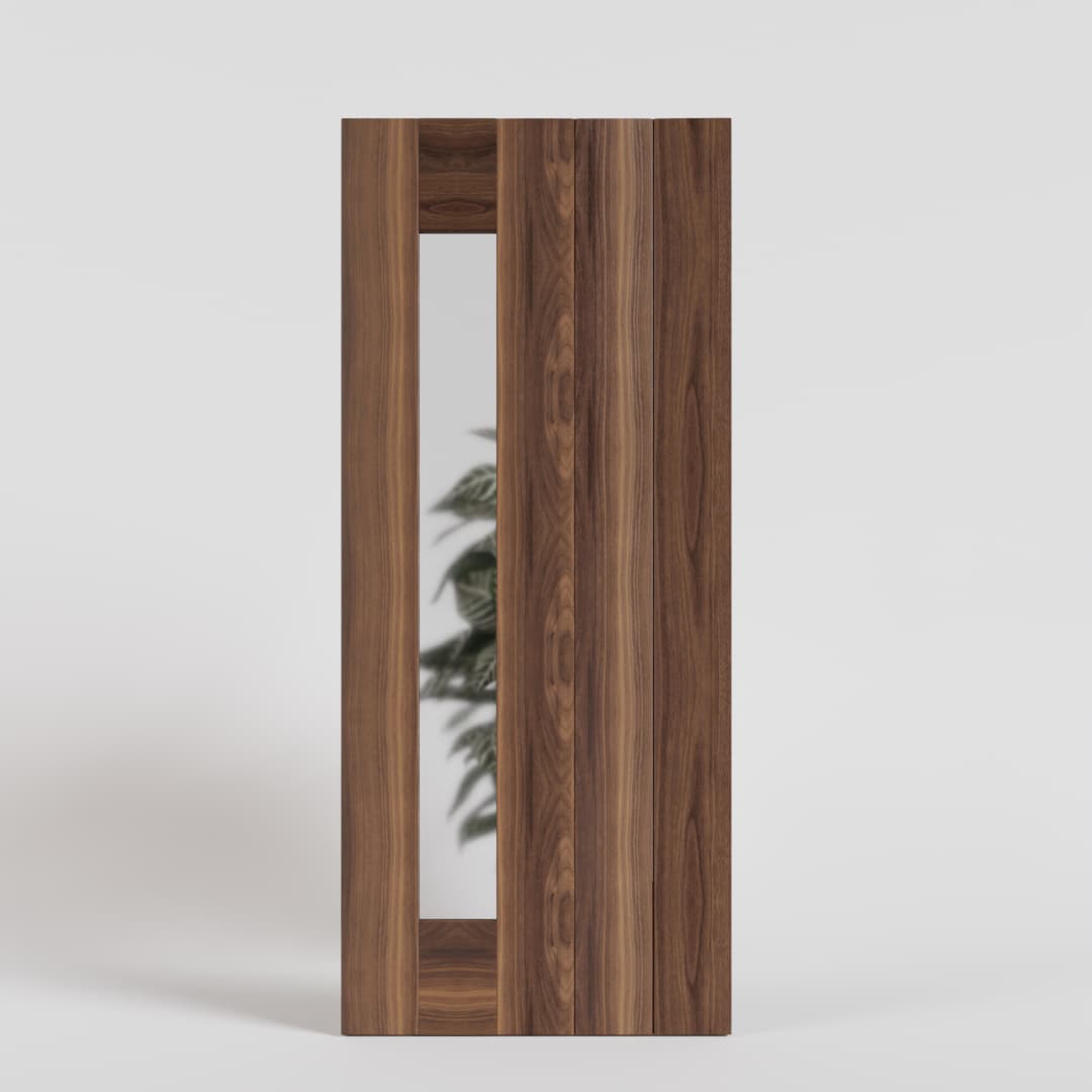 Mid-Century Modern Panel Side Lite Solid Core Exterior Door