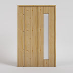 Mid-Century Modern Pivot Door With Side Window