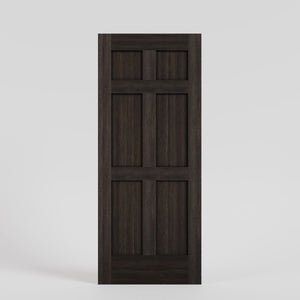 Wenge Wood Mid-Century Modern 6 Panel Solid Core Exterior Door