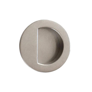 Solid Bronze Round Flush Sliding Barn Door Handle in white bronze