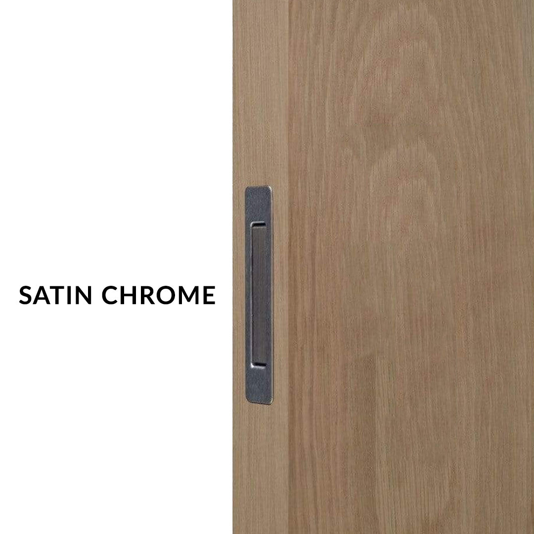 satin chrome Timber Edge Pocket Door Handle by RealCraft