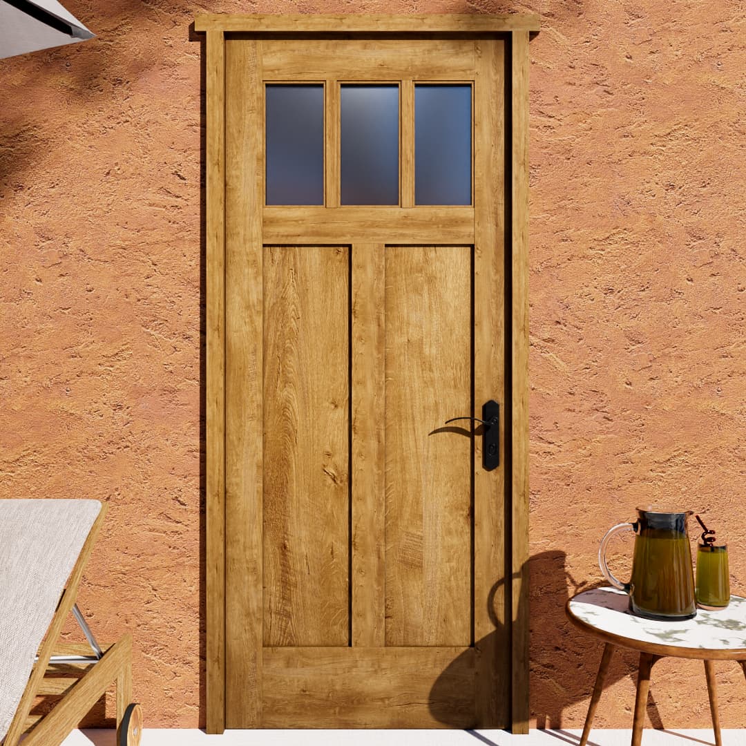 Craftsman Triple Lite Front Door With Window