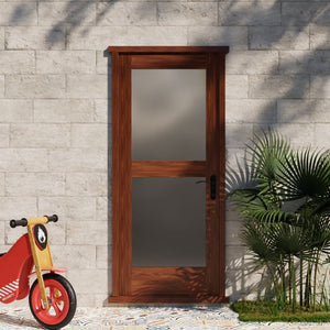 Two Panel Glass Solid Core Exterior Door