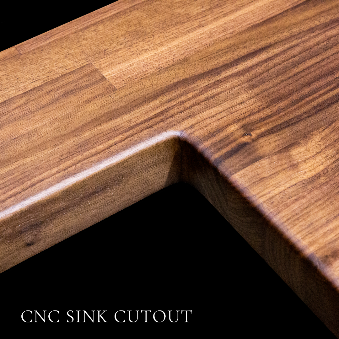 Walnut Butcher Block Countertop with CNC Sink Coutout by RealCraft
