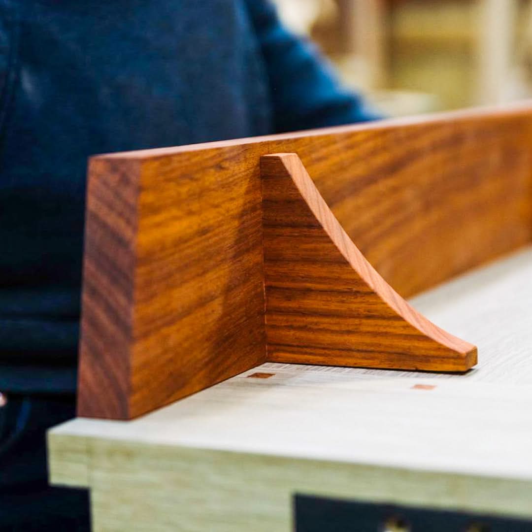 Padauk wood dutch door shelf