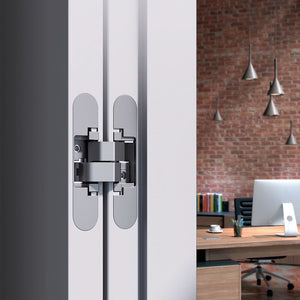 Anselmi Concealed Interior Door Hinges installed on door by RealCraft