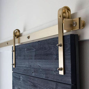 Brass Classic Sliding Barn Door Hardware Kit - RealCraft