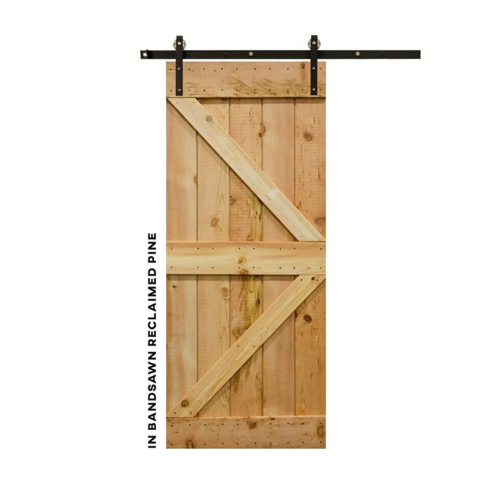 Rancher British Brace Sliding Farmhouse Door - Wood Species Available