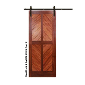 Chevron Four Panel Sliding Barn Door - Sliding Barn Door Hardware by RealCraft