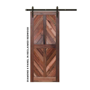 Chevron Four Panel Sliding Barn Door - Sliding Barn Door Hardware by RealCraft