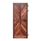 Chevron RedWood Four Panel Swinging Barn Door - Sliding Barn Door Hardware by RealCraft