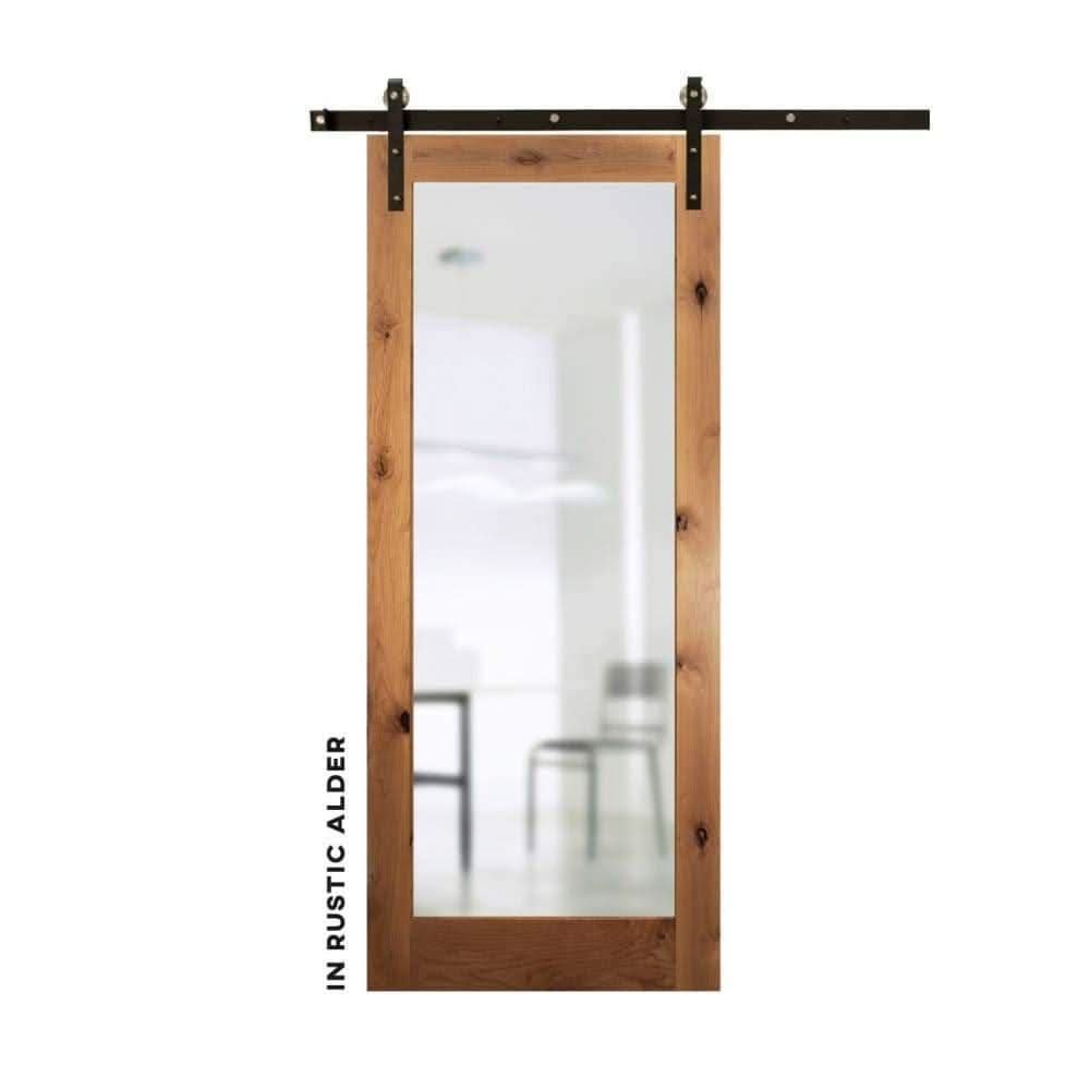 Classic Sliding Barn Door With Mirror - Sliding Barn Door Hardware by RealCraft