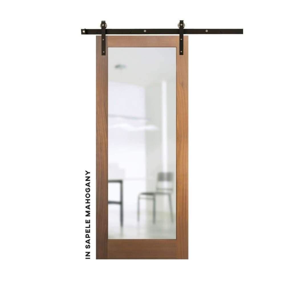 Classic Sliding Barn Door With Mirror - Sliding Barn Door Hardware by RealCraft