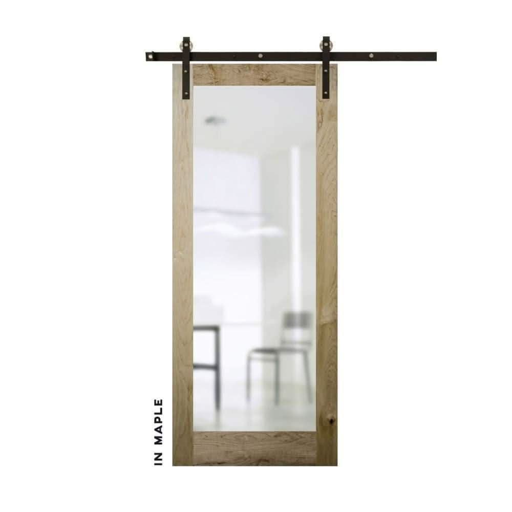 Classic Sliding Barn Door With Mirror - Sliding Barn Door Hardware by RealCraft