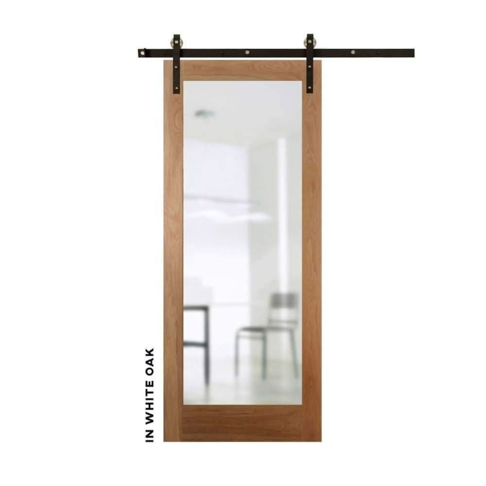 Classic Sliding Barn Door With Mirror - Sliding Barn Door Hardware by RealCraft