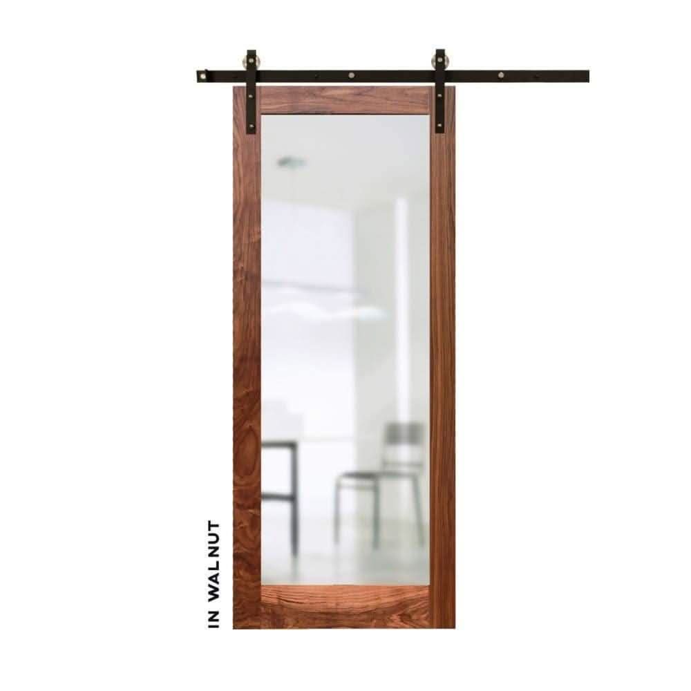 Classic Sliding Barn Door With Mirror - Sliding Barn Door Hardware by RealCraft